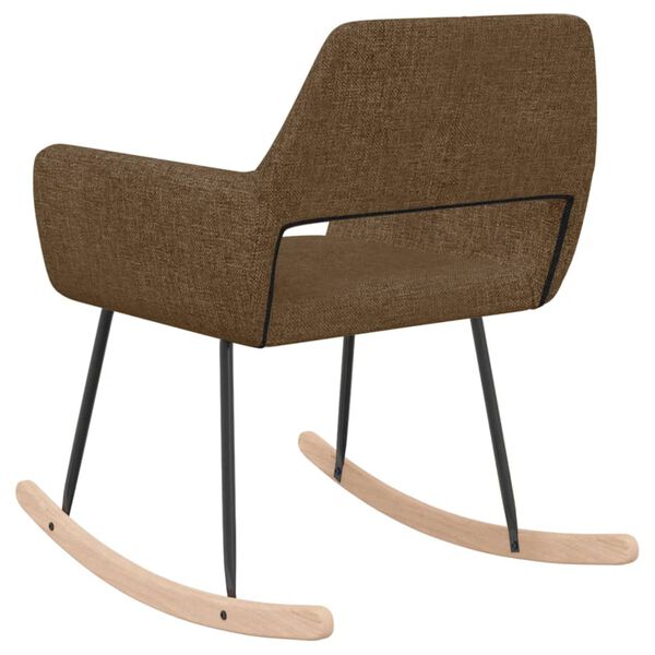 vidaXL Stolica za ljuljanje od tkanine smeđa