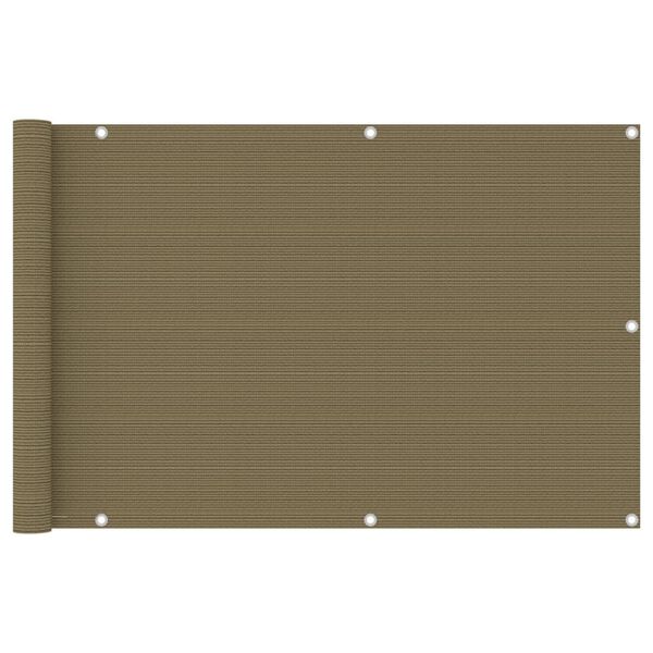 vidaXL Balkonski zastor smeđe-sivi 90 x 600 cm HDPE