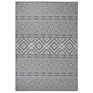 vidaXL Vanjski tepih ravnog tkanja 160 x 230 cm plave pruge