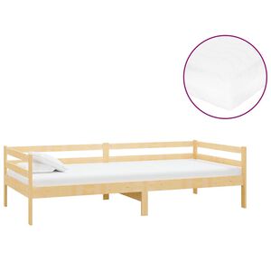 vidaXL Dnevni ležaj s madracem 90 x 200 cm od masivne borovine