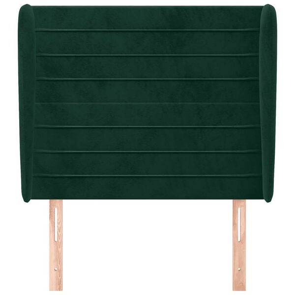 vidaXL Uzglavlje s u&scaron;ima tamnozeleno 103x23x118/128 cm bar&scaron;unasto
