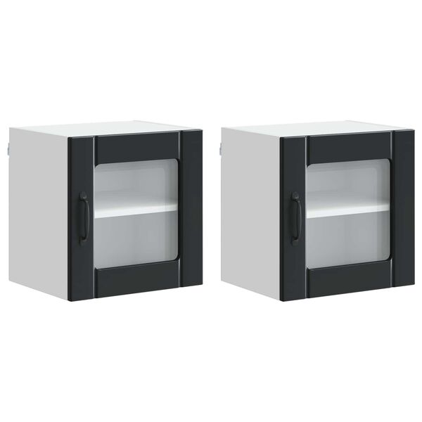 vidaXL Kuhinjski ormarić 2 pcs Crna 40 x 31 x 40 cm Konstruirano drvo