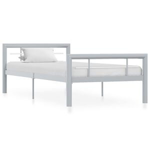 vidaXL Okvir za krevet sivo-bijeli metalni 90 x 200 cm