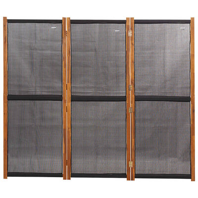 vidaXL Sobna pregrada s 3 panela crna 210 x 180 cm