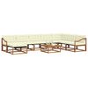 vidaXL Set vanjskih sofa 9 pcs Prirodna i krem Čvrsto drvo akacije