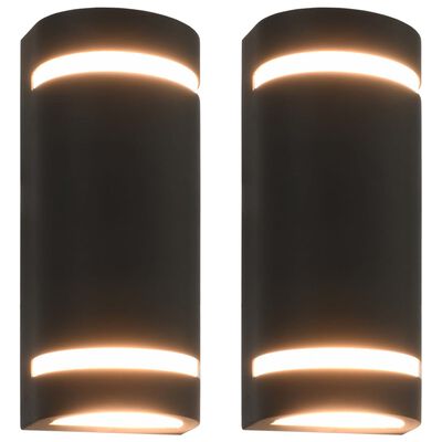 vidaXL Vanjske zidne svjetiljke 2 kom 35 W crne poluokrugle