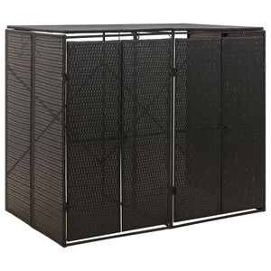 vidaXL Spremi&scaron;te za 2 kante za smeće crno 140 x 80 x 117 cm poliratan