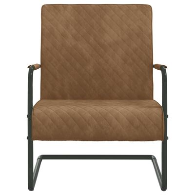 vidaXL Konzolna stolica smeđa baršunasta