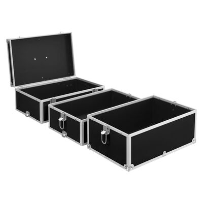 vidaXL Kovčeg za šminku 37 x 24 x 40 cm crni aluminijski