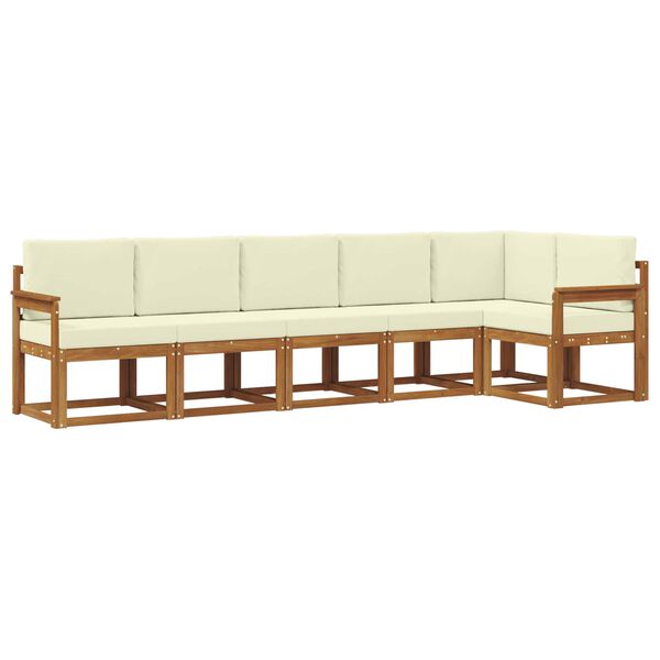 vidaXL Set vanjskih sofa s jastukom 6 pcs Prirodna i krem