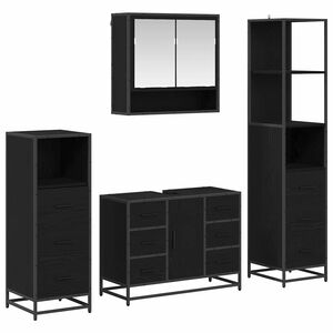 vidaXL Set namje&scaron;taja za kupaonicu 4 kom. Crni hrast 80 x 33 x 60 cm