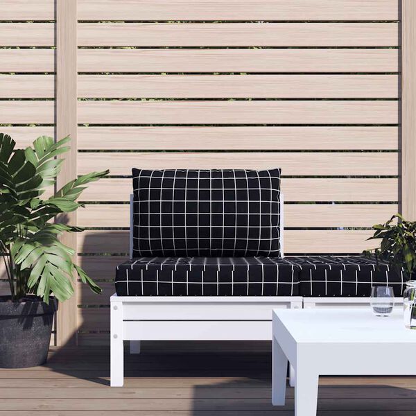 vidaXL Jastuci za palete 2 kom crni karirani od tkanine Oxford