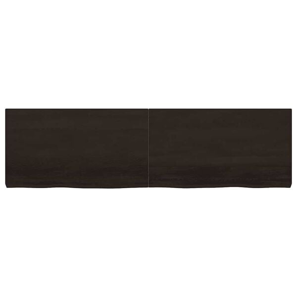 vidaXL Zidna polica tamnosmeđa 180x50x(2-6) cm od obrađene hrastovine
