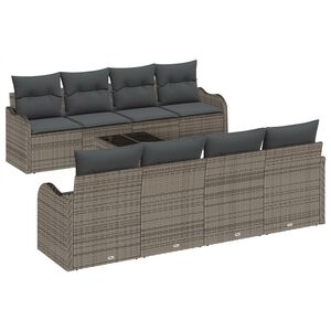 vidaXL Sjedeća garnitura za vrt Siva 55 x 55 x 37 cm poliratan