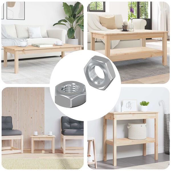 vidaXL &Scaron;esterokutne matice 2 pcs Srebrno m8 Željezo