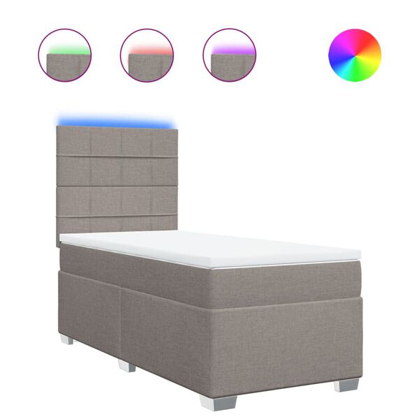 vidaXL Krevet s oprugama i madracem smeđesivi 80x200 cm od tkanine