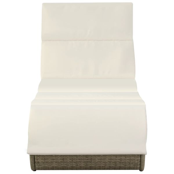 vidaXL Ležaljka za sunčanje s jastukom od poliratana siva