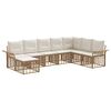 vidaXL Set vanjskih sofa 8 kom. Prirodna i krema bijela Poliester