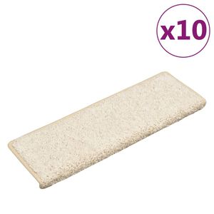 vidaXL Prostirke za stepenice 10 kom 65x21x4 cm bijele pravokutne rubove