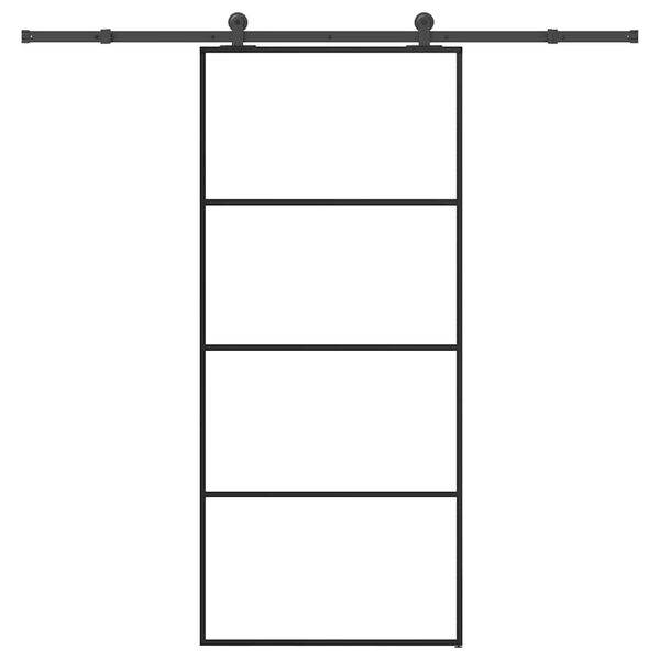vidaXL Klizna vrata s priborom 90 x 205 cm od ESG stakla i aluminija