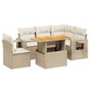 vidaXL 6-dijelni set vrtnih sofa s jastucima bež od poliratana