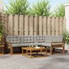vidaXL Set vanjskih sofa s jastukom 5 pcs Prirodna i svijetlo siva
