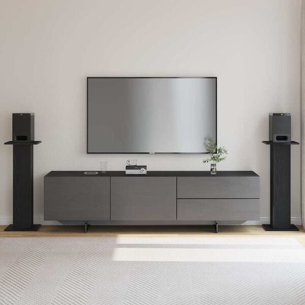 vidaXL Stalak za zvučnike 2 pcs Crni hrast 30 x 30 x 80 cm