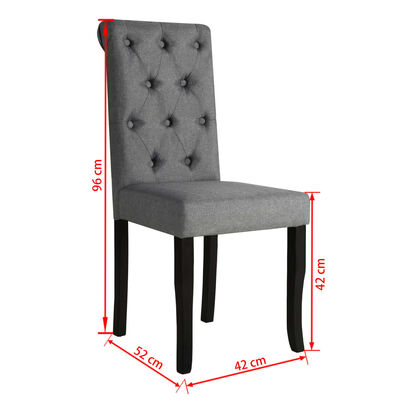 vidaXL Blagovaonske stolice od tkanine 6 kom tamnosive