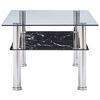 280099 vidaXL Coffee Table with Marble Look Black 100x60x42 cm Tempered Glass