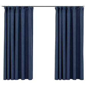 vidaXL Zavjese za zamračivanje s kukama 2 kom plave 140 x 175 cm