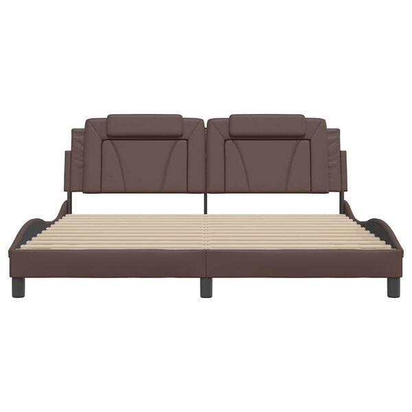 vidaXL Okvir za krevet Viana bez madraca smeđi 180x200 cm od umjetne kože