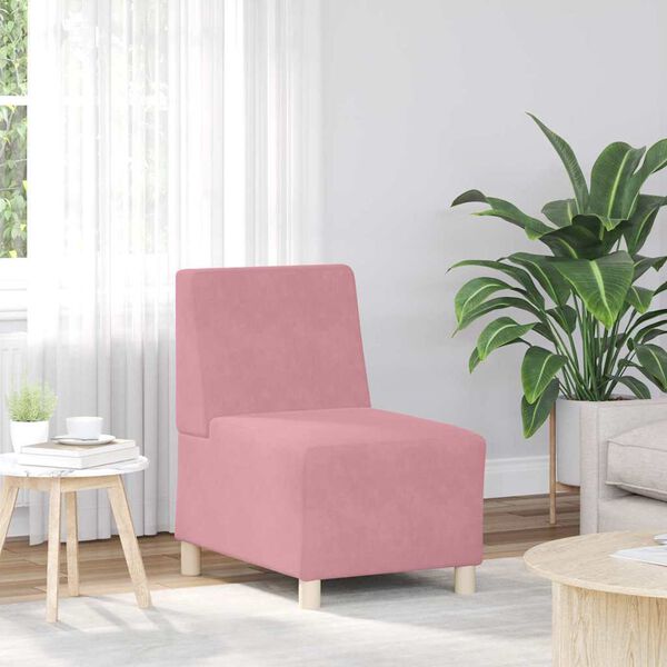 vidaXL Modularna sofa bez naslona 2 pcs Ružičasta 55 x 74 x 82 cm