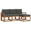 vidaXL Set vanjskih sofa s jastukom 4 pcs Prirodna i antracit
