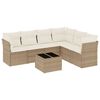vidaXL 7-dijelni set vrtnih sofa od poliratana s jastucima bež