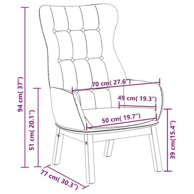 vidaXL Stolica za opuštanje od tkanine krem