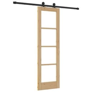 vidaXL Klizna vrata ORKDAL Prirodna i crna 61 x 198,5 cm