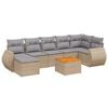 vidaXL 8-dijelni set vrtnih sofa od poliratana s jastucima bež