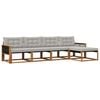 vidaXL Set vanjskih sofa s jastukom 5 pcs Prirodna i svjetlosiva