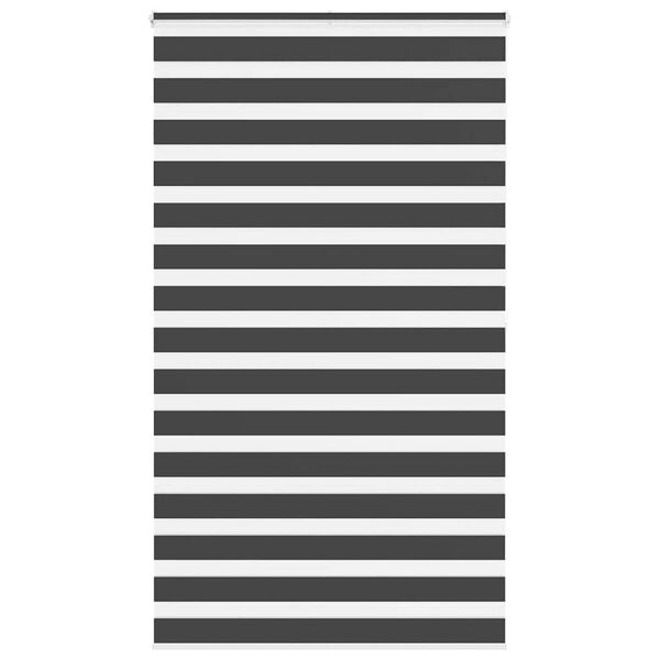 vidaXL Zavjesa zebra crna 130x200 cm &scaron;irina tkanine 125,9 cm poliester