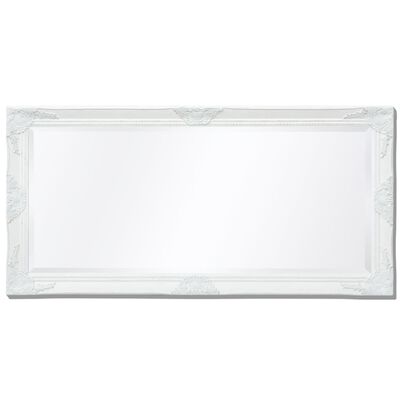 vidaXL Zidno Ogledalo Barokni stil 120x60 cm Bijela boja