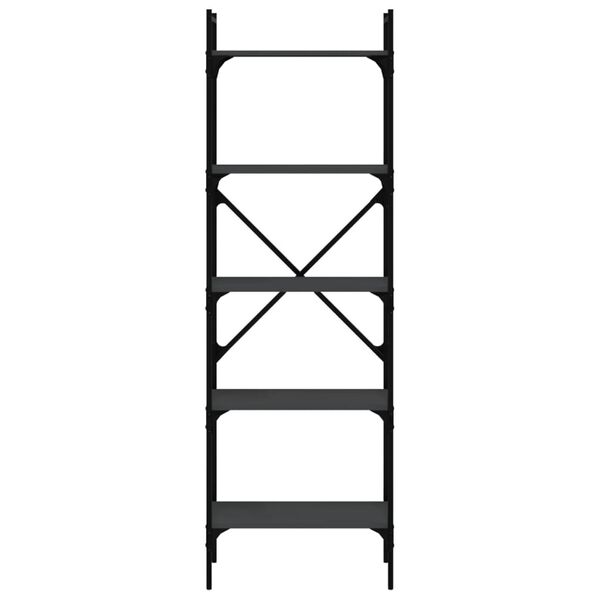 vidaXL Regal za knjige 5 razina crni 56x31,5x174 cm konstruirano drvo