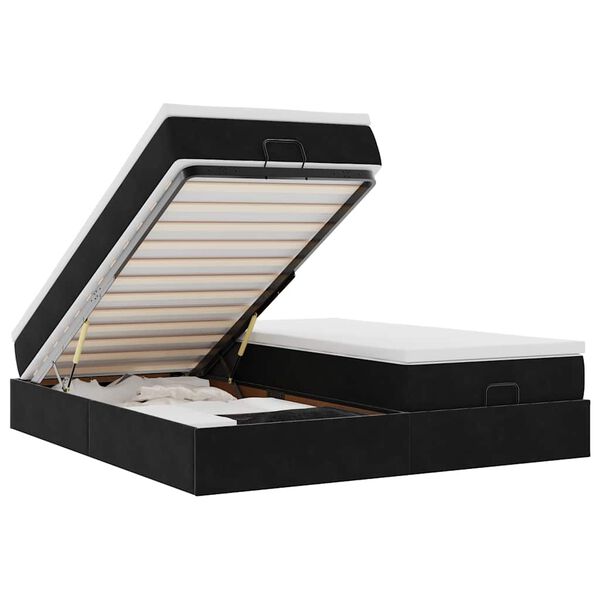 vidaXL Okvir kreveta s madracima crni 160x200cm bar&scaron;unasti