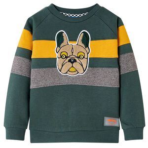 vidaXL Dječja topla majica tamnozelena 104