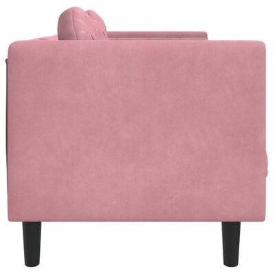vidaXL Trosjed s jastucima ružičastog baršun
