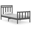 vidaXL Okvir za krevet od masivnog drva sivi 90 x 190 cm mali