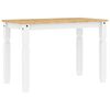 vidaXL Blagovaonski stol Corona bijeli 112x60x75cm od masivne borovine