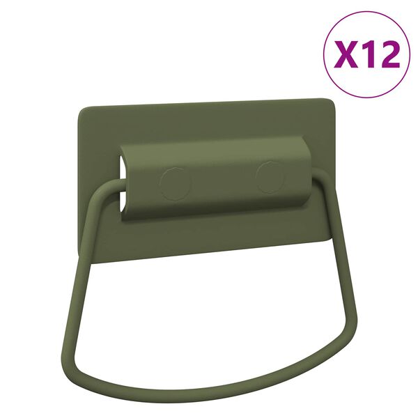 vidaXL Ručke za ormariće 12 pcs Maslinasto zelena 85 x 45 mm Metal