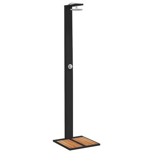 vidaXL Vanjski tu&scaron; crni 50x55x224 cm od poliratana i bagremovog drva
