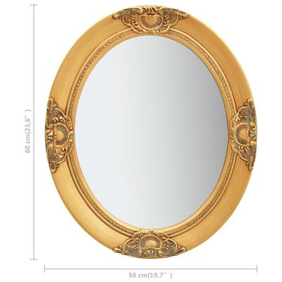 vidaXL Zidno ogledalo u baroknom stilu 50 x 60 cm zlatno