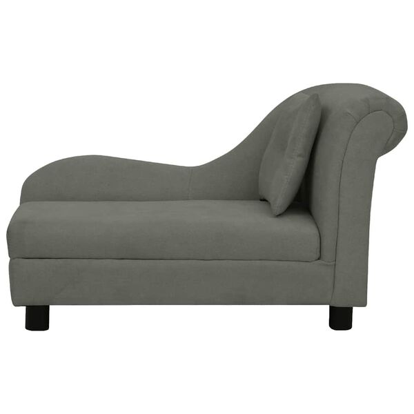 vidaXL Sofa za pse s jastukom tamnosiva 83 x 44 x 44 cm pli&scaron;ana